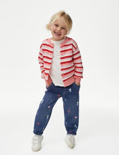 Denim Tapered Leg Embroidered Jean (2-8 Years)